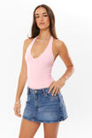 Luxe Halter Bodysuit, SHERBET PINK - alternate image 2