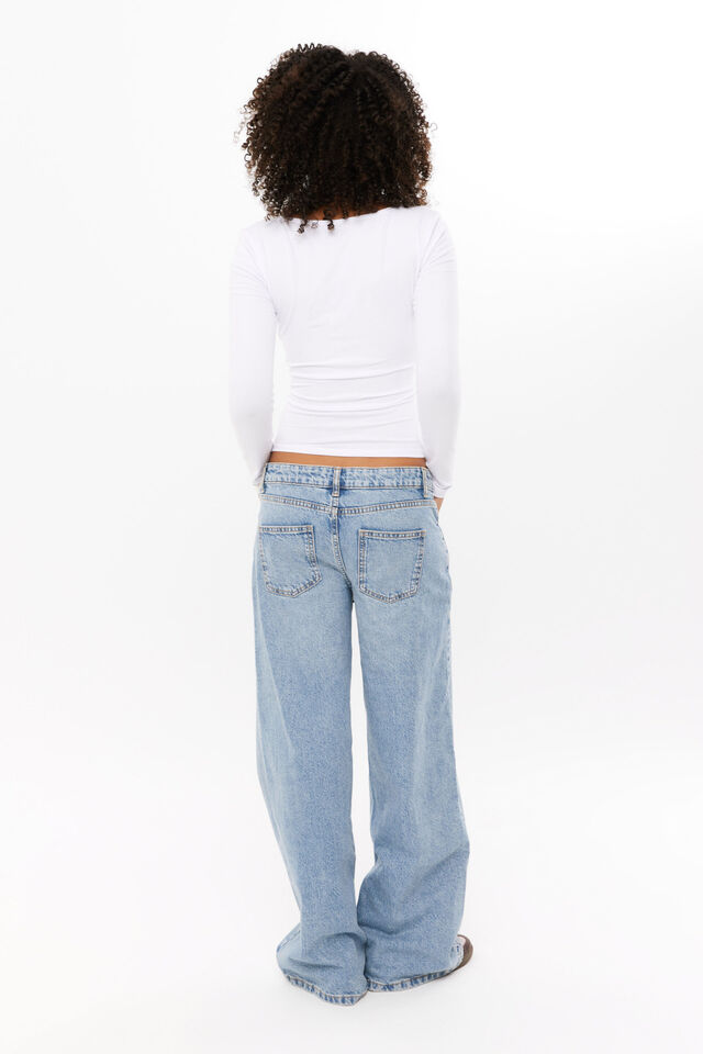 Elodie Square Neck Long Sleeve Top, WHITE
