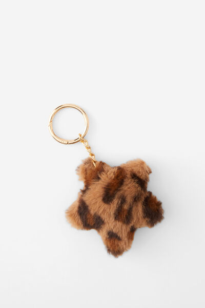 Bag Charm, LEOPARD/FLUFFY STAR