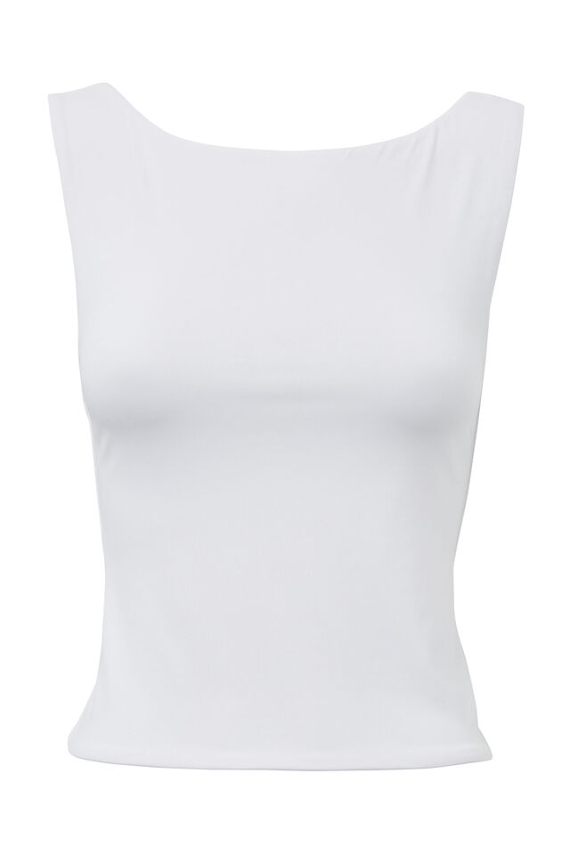 Luxe Backless Tank, WHITE
