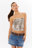 Soft Longline Tube Top, CARMEL LEOPARD BIEGE - alternate image 1