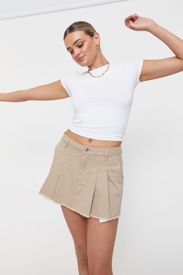 Pleated Micro Mini Skirt, COCO WHIP