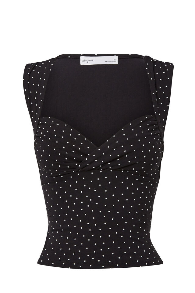 Soft Jolene Top, JANE SPOT BLACK WHITE