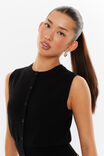 Georgia Button Through Knit Vest, BLACK - alternate image 2