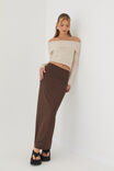 Luxe Hipster Maxi Skirt, ESPRESSO BROWN - alternate image 1