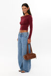 Immy Fold Back Knit Top, RED VELVET - alternate image 5