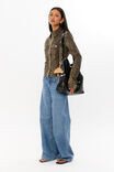 Maddi Fitted Denim Jacket, TYRA CHEETAH BROWN - alternate image 5
