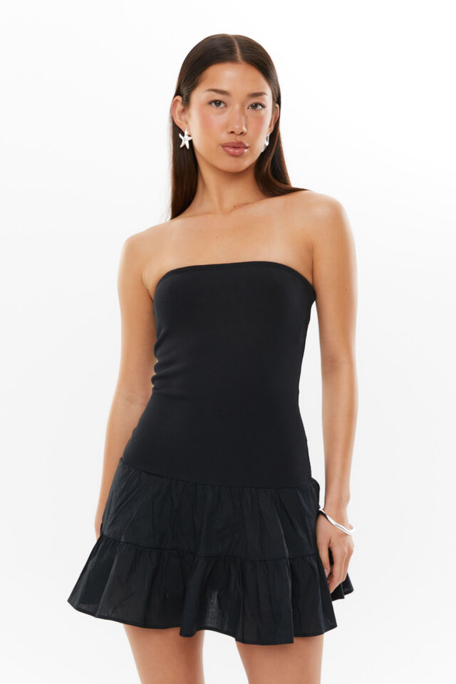 Sarah Strapless Mini Dress, BLACK