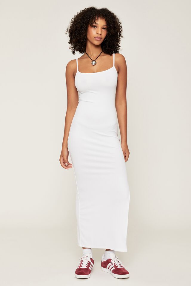 Carson Sleeveless Dress, WHITE