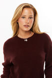 Romee Crew Neck Knit Jumper, WINTER WINE - alternate image 4