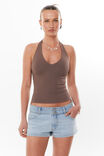 Luxe Halter Top, BROWN CAROB - alternate image 1