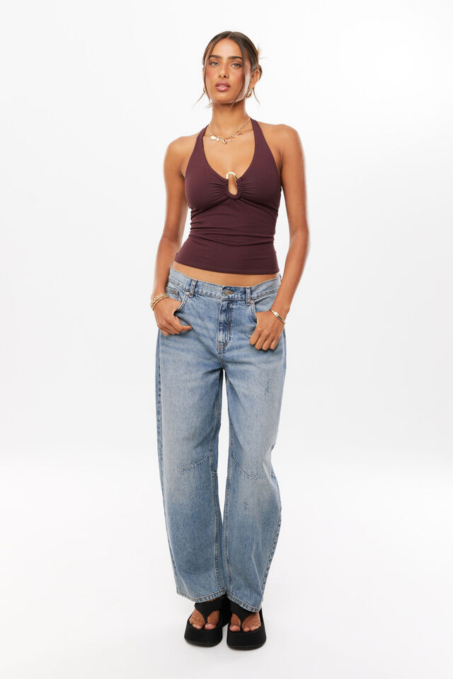 Soft Andi Halter Top, CHOC CHERRY
