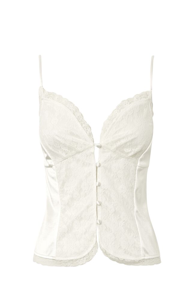 Iris Lace Cami, WHITE