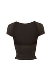 Luxe Short Sleeve Backless Tee, BLACK - alternate image 7