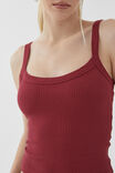 Riri Scoop Neck Tank, DEEP CHERRY - alternate image 4