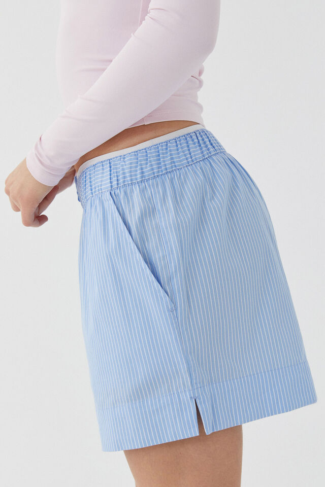 Perri Pull On Short, PALE BLUE WHITE STRIPE