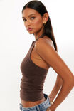 Kristi Ruched Halter Top, CHOC ECLAIR - alternate image 2