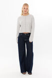Brydie Button Through Cardigan, GREY MARLE - alternate image 2