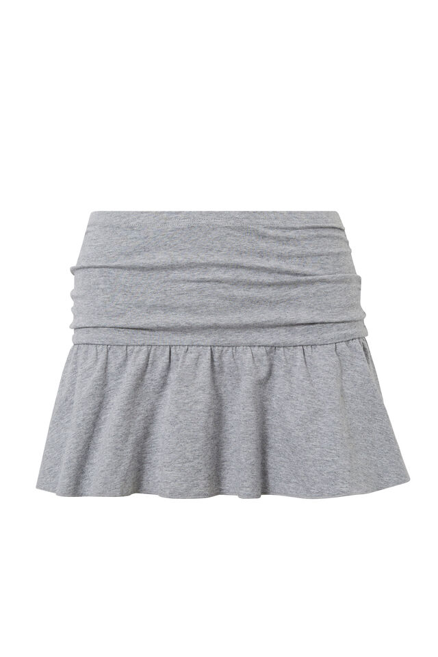 Posey Ruched Mini Skirt, GREY MARLE
