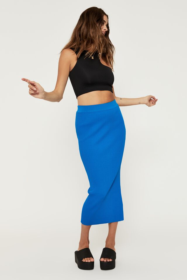 Kaycee Midi Tube Skirt, PEACOCK BLUE