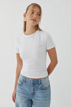 Court Graphic Fitted Tee, WHITE/BOW - alternate image 3