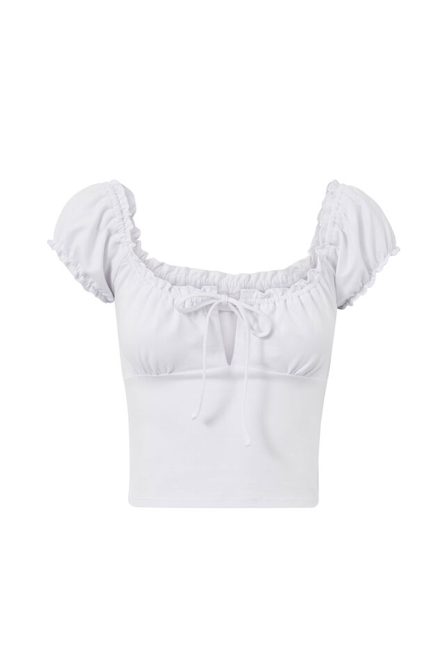 Jojo Short Sleeve Top, WHITE