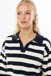 Blair Cropped Rugby Knit Jumper, NAVY STRIPE - alternate image 4