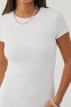 Luxe Short Sleeve Maxi Dress, WHITE - alternate image 4