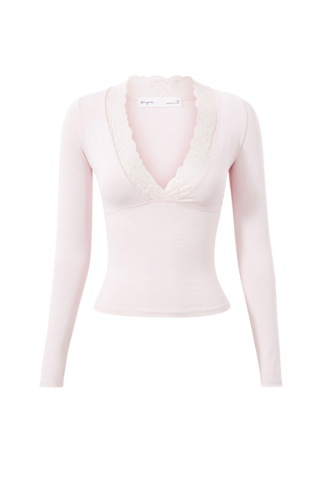 Luxe Georgia Long Sleeve Top, SHERBERT PINK