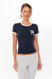 Candi Fitted Ringer Tee, ALL STAR NAVY/14 LONDON - alternate image 1