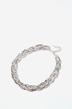 Chunky Twisted Necklace, SILVER