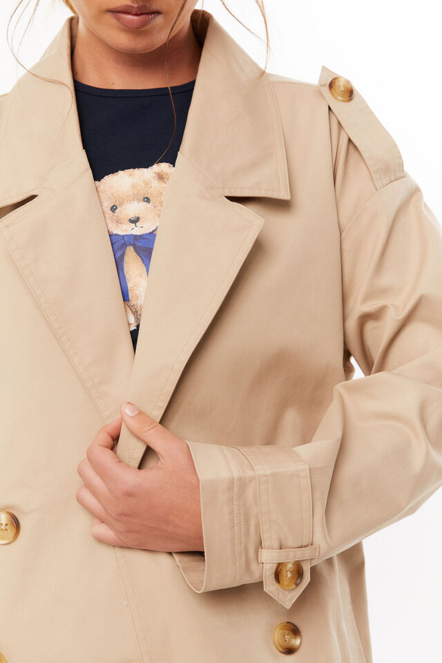 Taylah Trench Coat, TAUPE