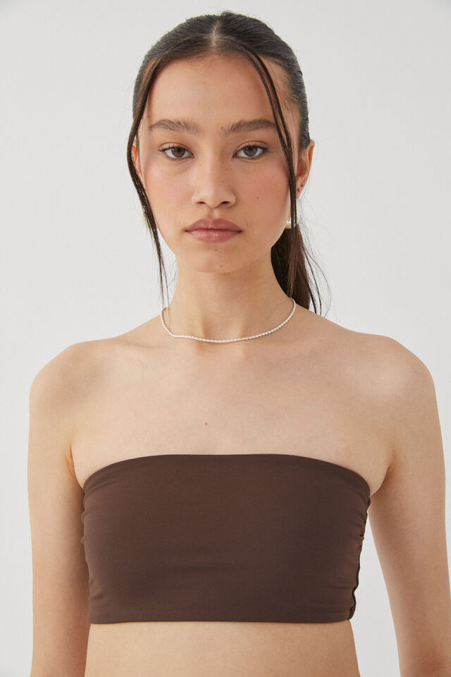 Luxe Cropped Bandeau, ESPRESSO BROWN