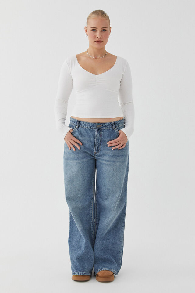Audrey Long Sleeve Top, SUMMER WHITE