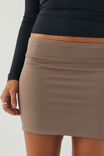 Luxe Hipster Mini Skirt, MINK BROWN - alternate image 3