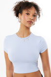 Luxe Cropped Short Sleeve Top, DELICATE BLUE - alternate image 4