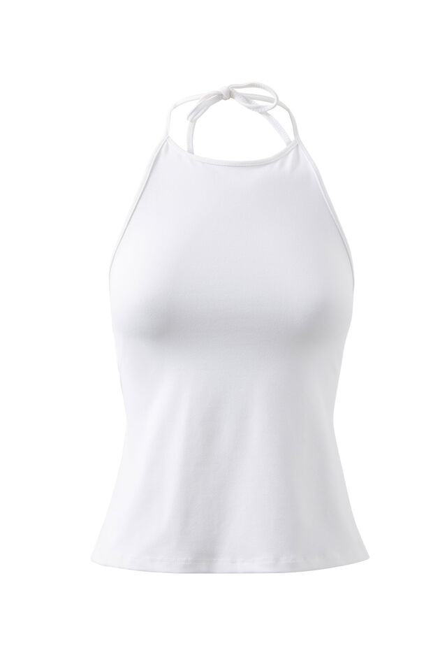 Natalie Backless Halter Top, WHITE