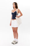 Khloe V Neck Halter Top, NAVY/WHITE BIND - alternate image 5