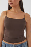 Luxe Longline Cami, ESPRESSO BROWN - alternate image 4