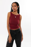 Soft Boat Neck Top, DEEP CHERRY - alternate image 1