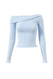 Immy Fold Back Knit Top, MILKY BLUE - alternate image 6