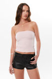 Dakota Faux Leather Short, BLACK - alternate image 1