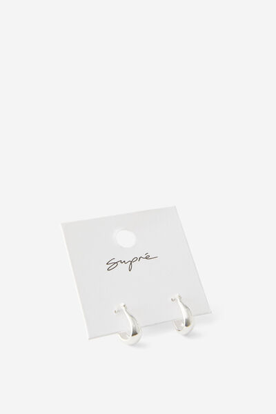 Earring Single Pack, SILVER/TAPERED HOOP