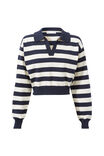 Blair Cropped Rugby Knit Jumper, NAVY STRIPE - alternate image 6