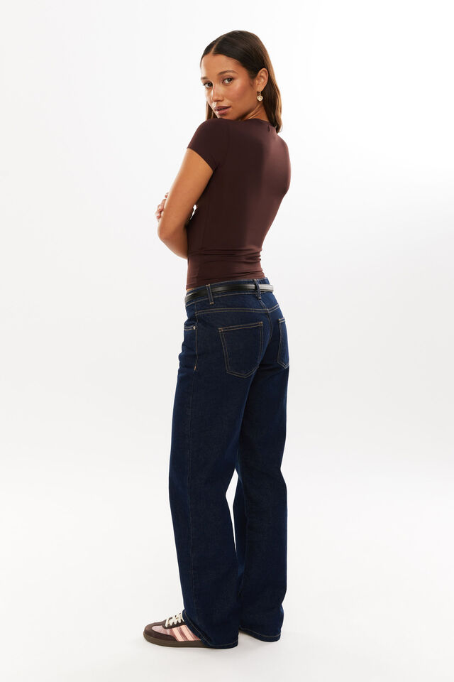 Luxe Longline Tee, CHOC CHERRY