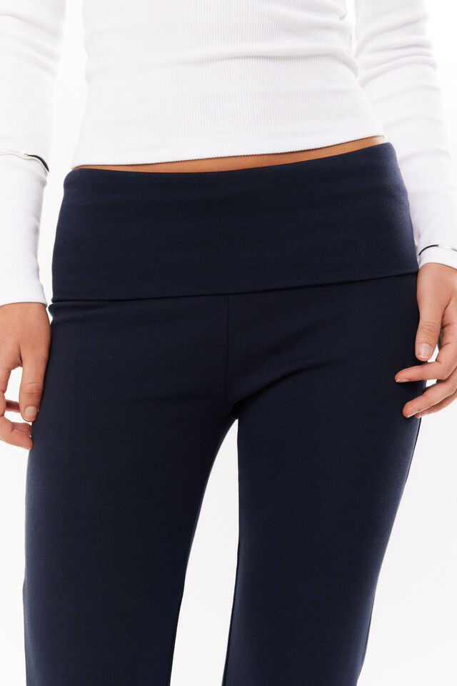 Fold Back Flare Pant, NIGHT NAVY