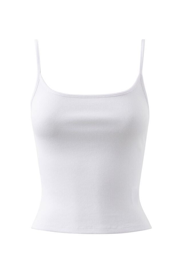 Becky Rib Tank, WHITE