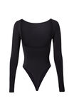 Luxe Backless Long Sleeve Bodysuit, BLACK - alternate image 7