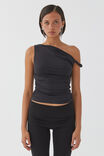 Luxe Bree Ruched Twist Top, BLACK - alternate image 5