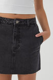 Carpenter Denim Mini Skirt, WASHED BLACK - alternate image 5